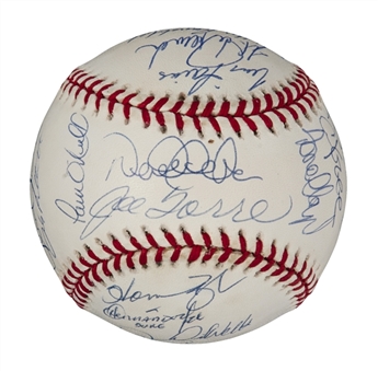 1998 New York Yankees Team Signed Official World Series Baseball (28 Incl Jeter and Rivera) (PSA/DNA)